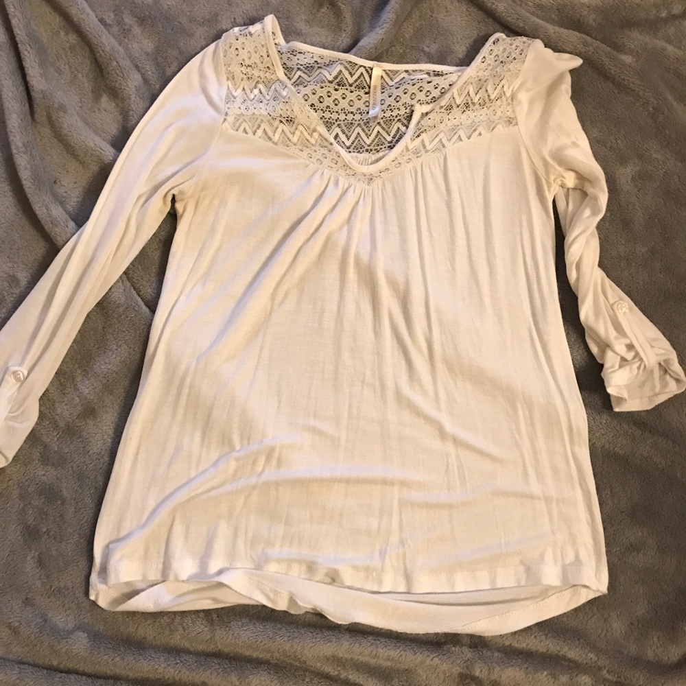 white v neck top